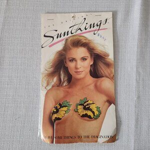 Vintage 80s Sumthings Pasties Sunflower Hibiscus Floral Rave Festival